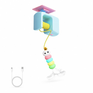 Brinquedo Interativo Elétrico para Gatos Corda Elástica 1,8m Pássaro Voador Recarregável