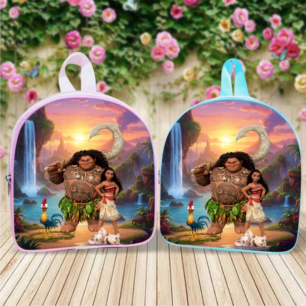 Kit 10 Lembrancinhas Mochilinhas personalizadas no tema Moana, personalizamos para aniversários, brindes e mimos