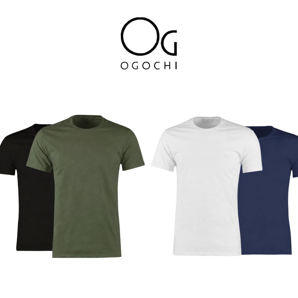 Camisetas Ogochi Masculinas Conforto Algodão Básica Cores Diversas