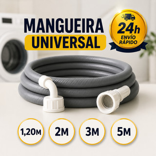 Mangueira de Entrada Máquina Lavar 1,20m 2m 3m e 5 metros Lavadora Louça e Seca Universal Compativel