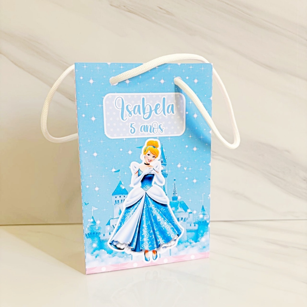 Sacolinha para Lembrancinha Cinderela Personalizado Lembrancinha Festa Infantil Aniversário