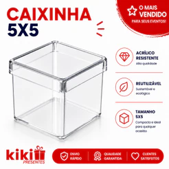 10 à 50 Caixinhas para lembrancinhas, acrílica 5x5 (Festa, organização)