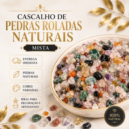 Cascalho de Pedras Roladas Naturais Mistas – Mix Brasileiro Colorido e Exclusivo