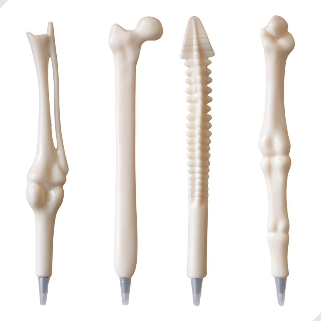 Kit 6 Canetas Esferográficas Seringa ou Osso com Design Realista Compactas leves e Criativas — imagem 2 de 2