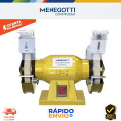 Motoesmeril Menegotti 150W Bivolt Com Chave Seletora 127/220v Oficina Elétrica Serralheria Doméstico