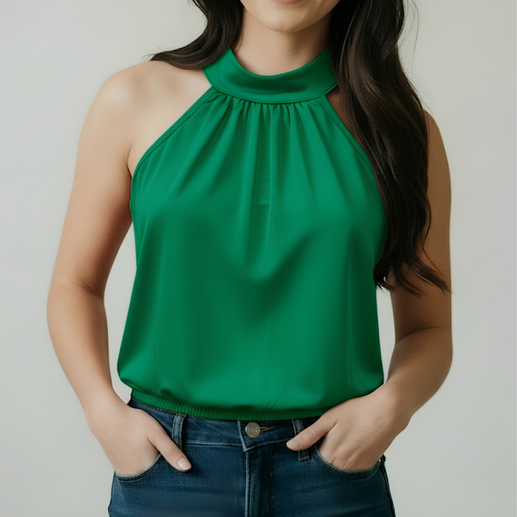 Blusa Femenina Elegante Regata Gola Alta - Conforto e Versatilidade em Tecido Premium Suplex