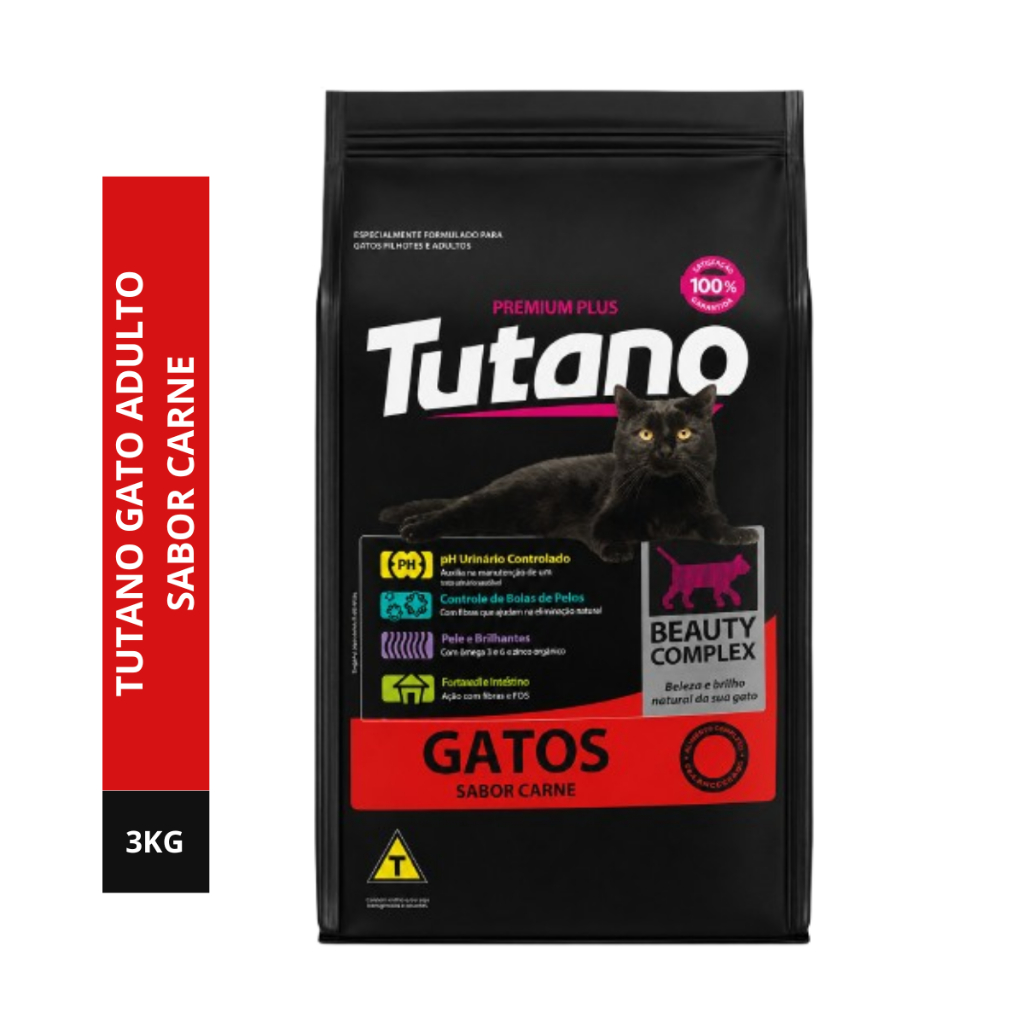 Tutano Ração Gatos Adulto Carne 3kg