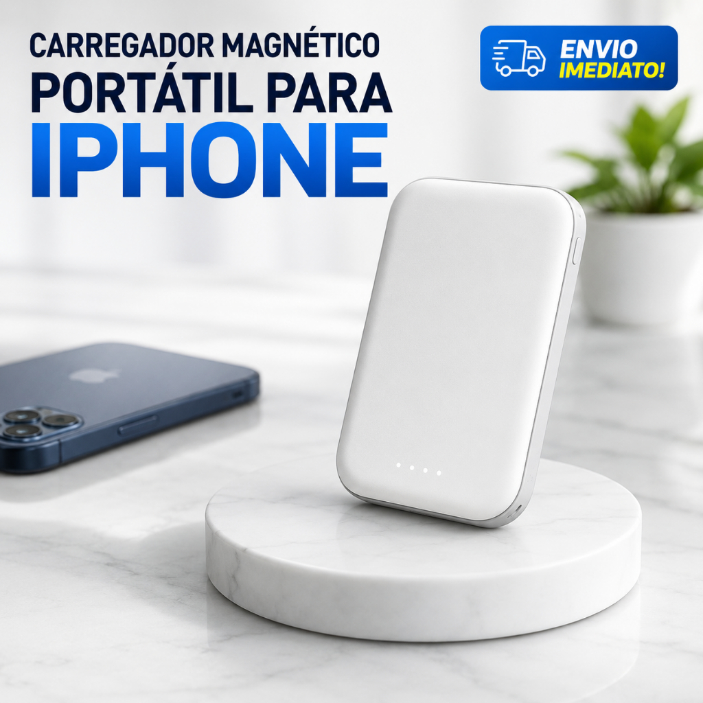 Carregador De Indução Portátil Para iPhone/Android Magsafe Apple Carga De Bateri
