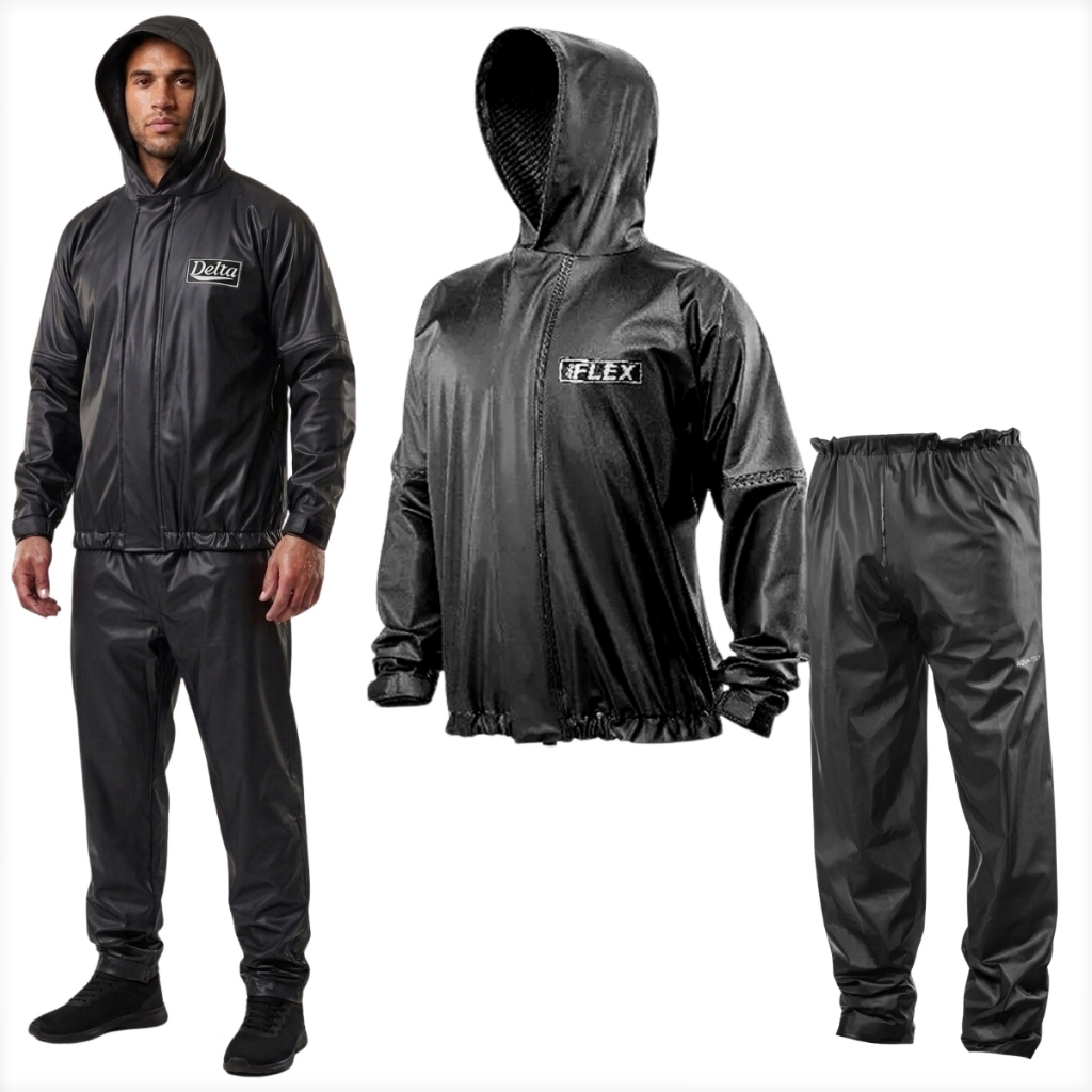 Capa Para De Chuva Delta Flex Motoqueiro Impermeável Motoboy Moto Com Capuz Ciclista Bike Pvc À Prova D'Água