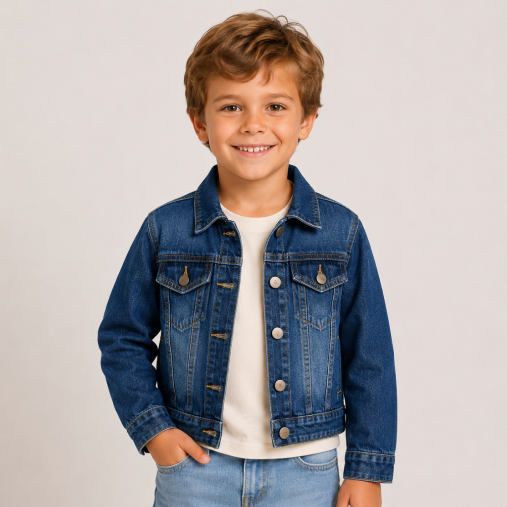 Jaqueta Jeans Masculina Infantil Menino Algodão Paparrel