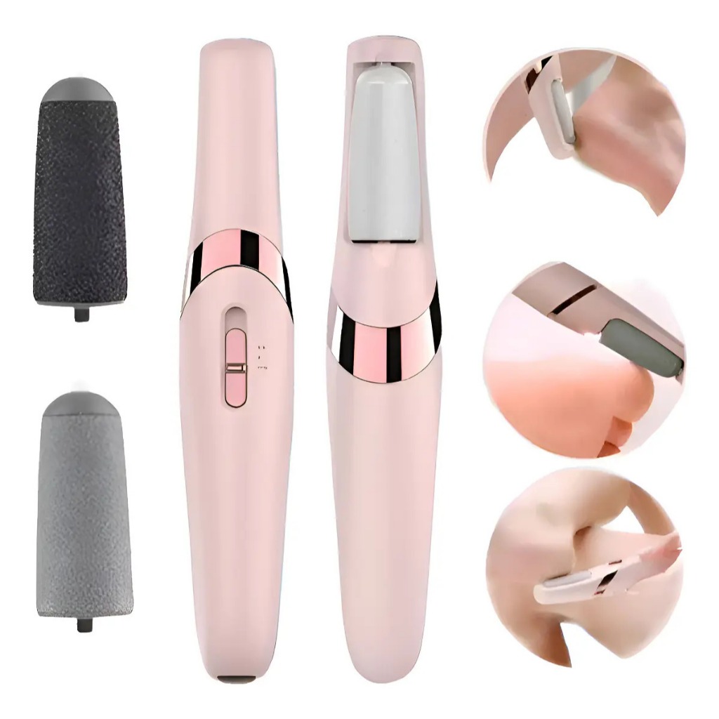 Lixadeira Elétrica Para Pés Recarregável Removedor De Calos Pedicure 2 Velocidades LED