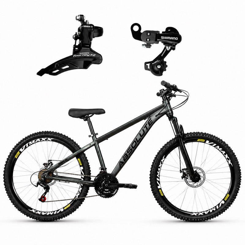 Bicicleta Absolute Nero 5 Alumínio Aro 26 ou 29 | 21 Velocidades | Câmbios Shimano | Freio a Disco Mecânico - Hidráulico