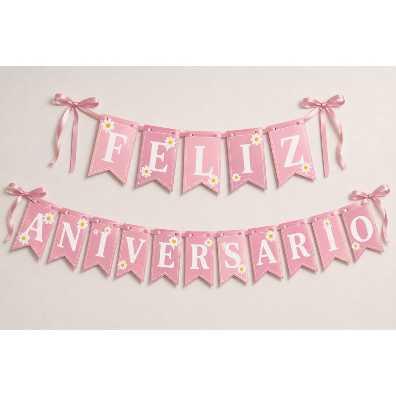 Faixa Bandeirola Decorativa Feliz Aniversário | Fazemos Qualquer tema