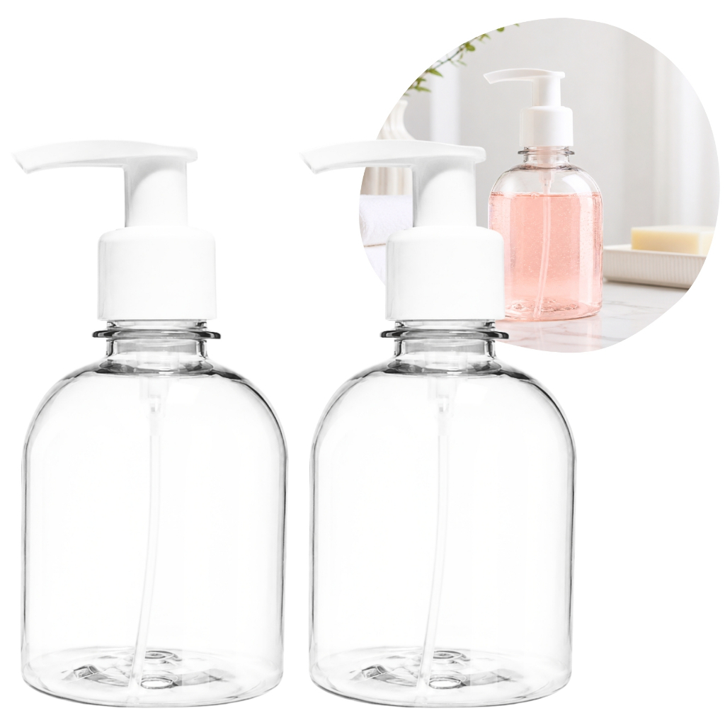 Kit 60 Frascos Pet 250ml Com Válvula Saboneteira Pump para Alcool Gel, Sabonete Liquido ou Hidratent
