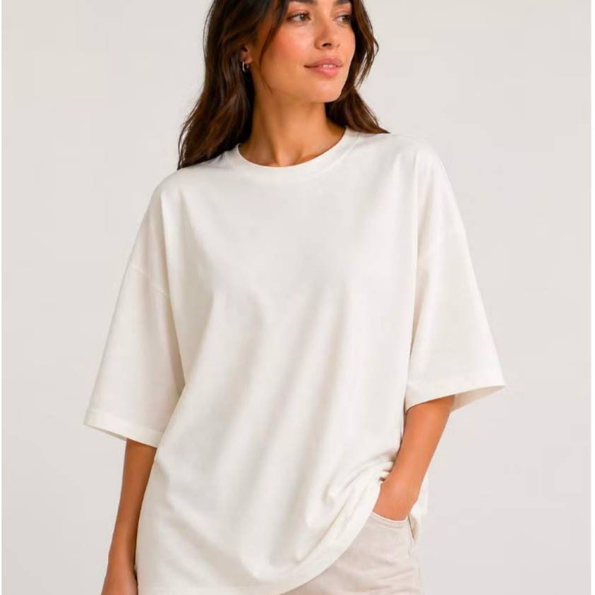 Camiseta Feminina Básica Lisa Oversized 100% algodão qualidade premium Casual Dia a dia confortavel