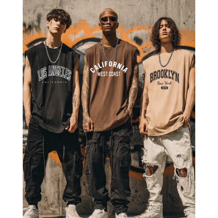 Kit 3 Camiseta Regata Masculina Streetwear Estampada Regata Machão Treino Academia Envio Imediato