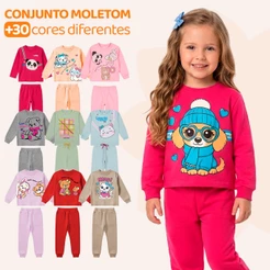 Kit Sortido 6 Peças de Roupas Feminino Infantil Inverno – 3 blusas casacos + 3 calças de 1 ao 10 Menina bebe