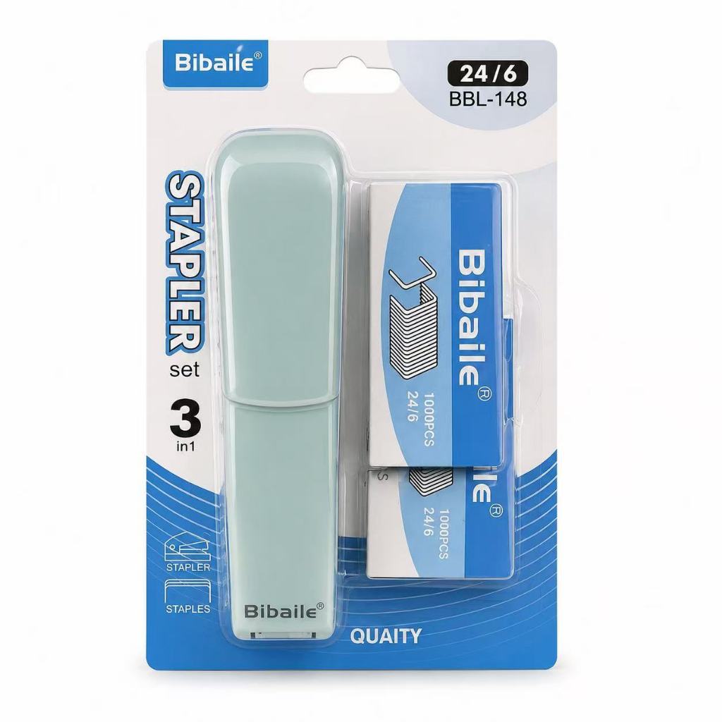 Grampeador Kit 3 em 1 BBL-148 com Grampos 24/6 para Escola e Escritório Alta Qualidade
