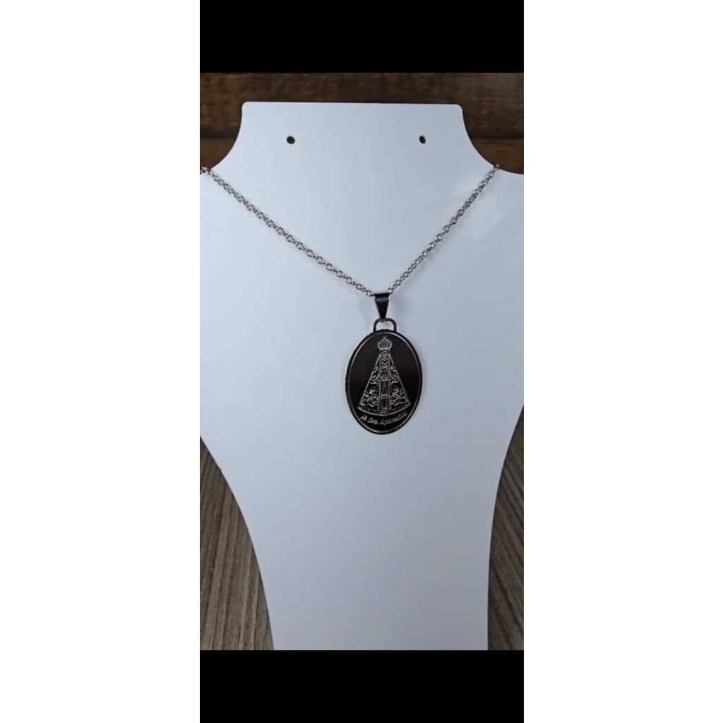 COLAR NOSSA SENHORA APARECIDA COM MEDALHA EM AÇO INOX | COLAR RELIGIOSO