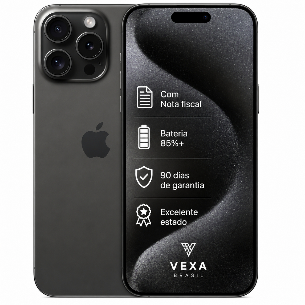 Apple iPhone 15 Pro 256GB | Semi Novo Premium | Bateria Mínima 85%