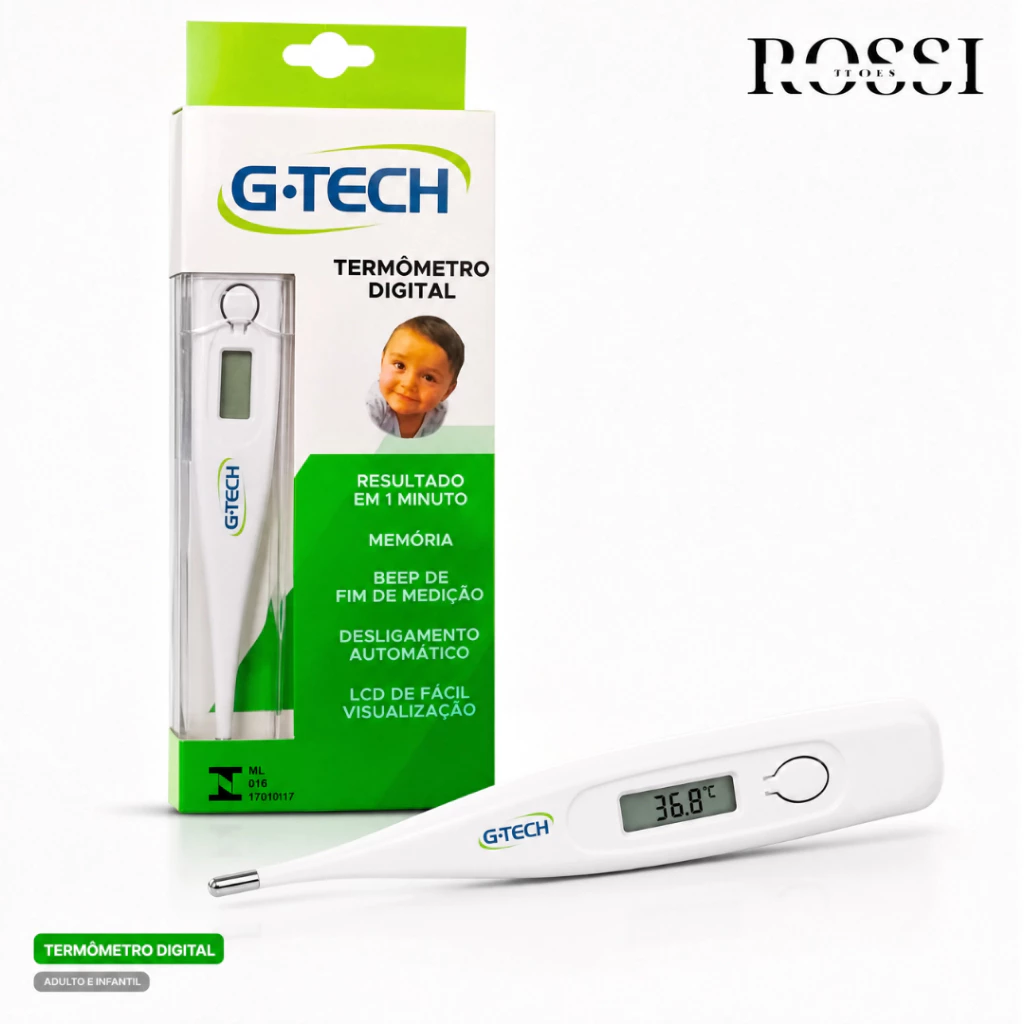 Termometro Digital G-TECH Clinico Adulto e Infantil com Protetor de Acrílico — imagem 1