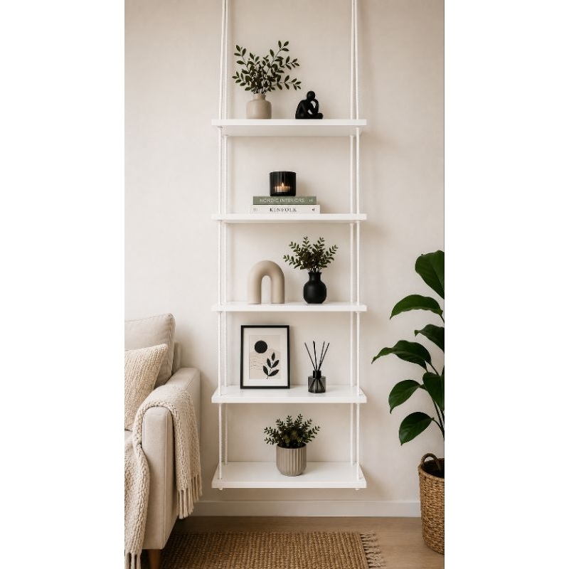 Prateleira 5 Andares MDF Suspensa Nicho Plantas Decorativa