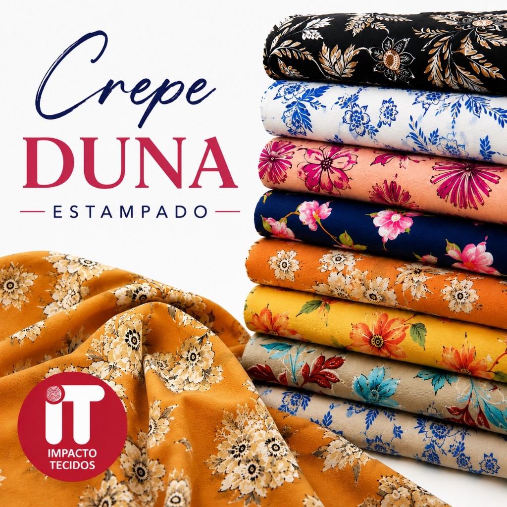 Tecido Crepe Duna Estampado 1m x 1,46 Leve Fresquinho Para Vestidos Saias Blusas Moda Verão