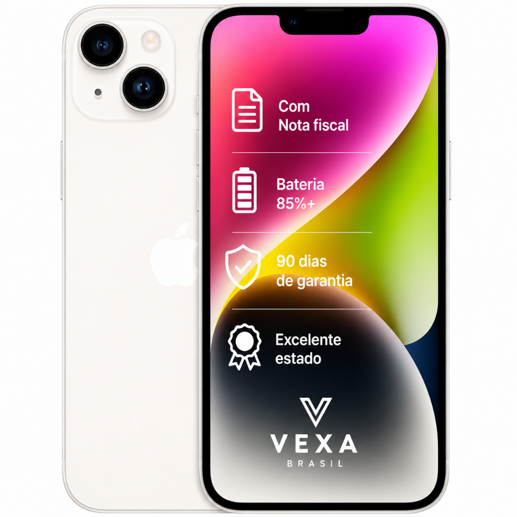Apple iPhone 14 Plus 128GB Branco | Semi Novo Premium | Bateria Mínima 85%
