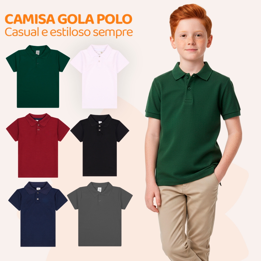 Kit Sortido 2 ou 3 Camisas Polo De Menino Infantil Masculino Roupas de Bebê Estilo Casual Básico de Sair