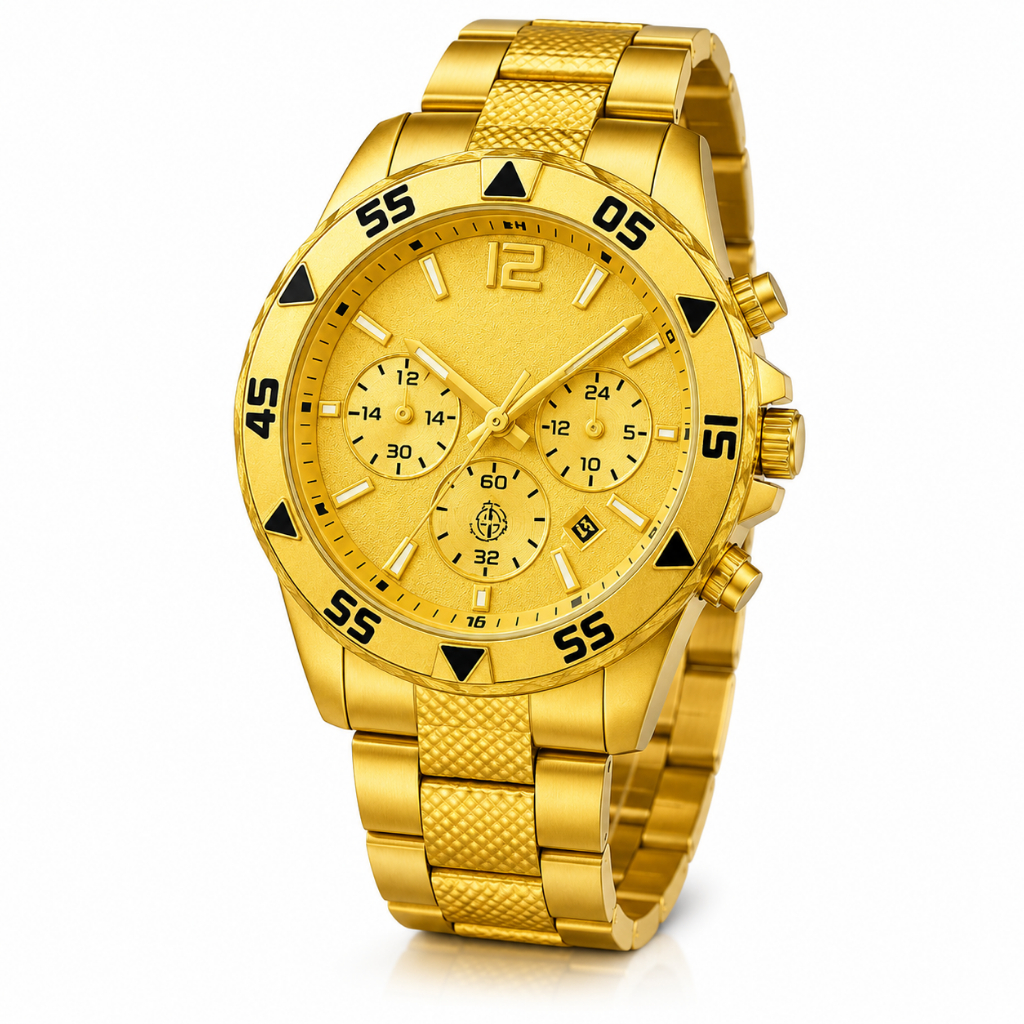 Relógio Aço Inoxidável Masculino Original Luxo Dourado Prata ou Preto