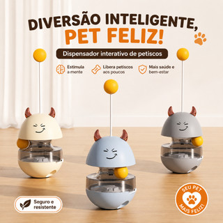 Brinquedo Interativo para Gatos com Dispenser de Petiscos Inteligente | Bola Suspensa Ant…