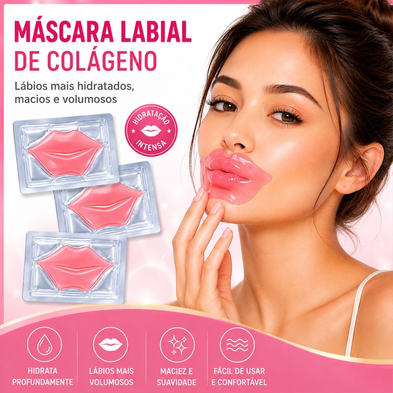Kit Máscara Labial Hidratante de Mel Hidratação Profunda Colágeno Glicerina e Vitamina E