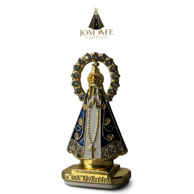 Imagem Nossa Senhora Aparecida Metal Carro Escritório Dupla Face
