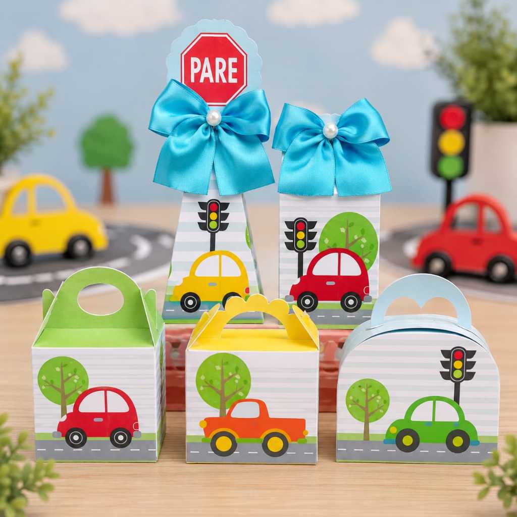 PEGUE E MONTE - Kit Festa Personalizada Carrinhos  menino  Lembrancinhas Caixinhas para festa
