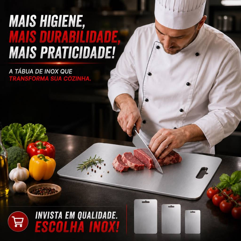 Tábua De Corte 304 Aço Inoxidável Antibacteriana À Prova De Mofo 46 cm tábua de cozinha