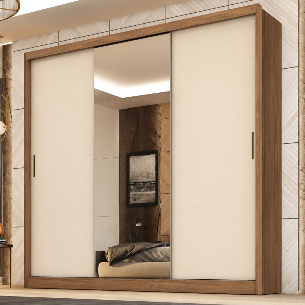Guarda-Roupa Casal 3 Portas de Correr com Espelho Dalila Demóbile (Montagem Flex)