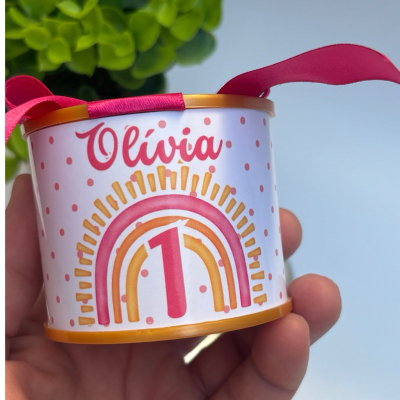Tubolata Personalizada 5x6 Lembrancinha Maternidade casamento Batizado Festa Infantil Primeira Volta ao Sol