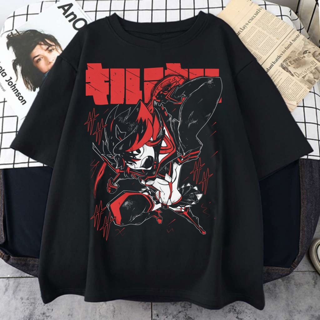 [Camiseta Premium em Algodão Puro]SISI Camiseta Anime Otaku Feminina Manga Curta Casual Blusa Puro Algodao T-Shirt