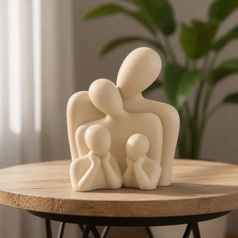 Escultura Família Moderna Filhos Sofisticado Decorativa Presente Perfeito Design Elegante Casa Sala