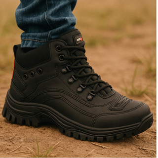 Coturno Masculino Cano Curto Alta Durabilidade Sola Conforto