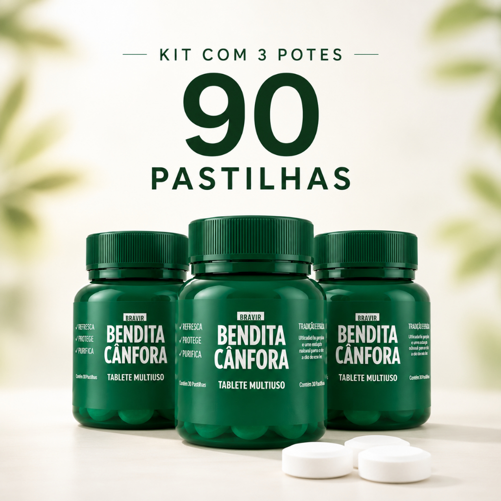 Pastilhas de Cânfora Bendita Cânfora Pote 30 Unidades Elimina Odores Armários Sapateiras Gavetas