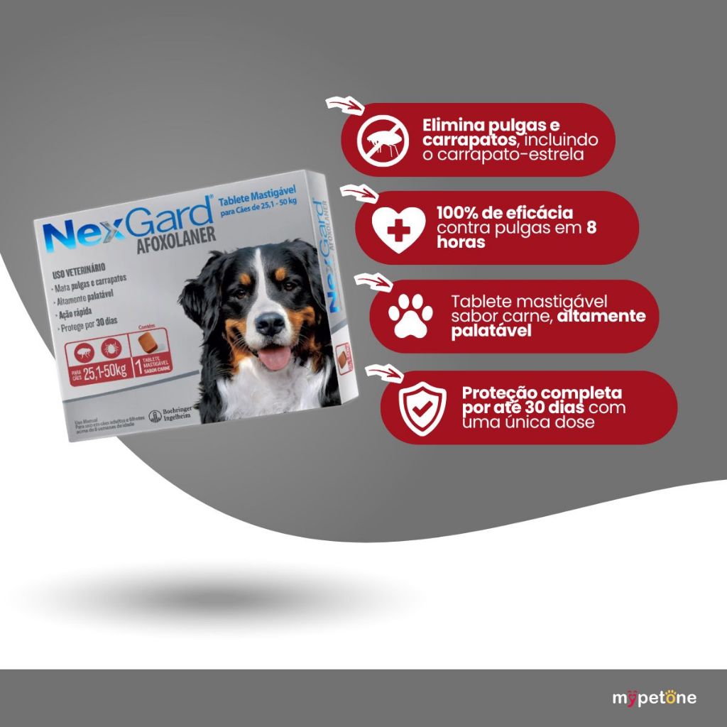 NexGard 136 mg para Cães de 25,1 a 50 Kg - 1 Tablete · foto 2