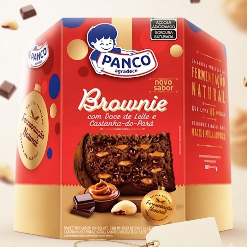 Chocotone Brownie Panco Recheado com Doce de Leite Castanha-do-Pará 550g — imagem 2 de 2