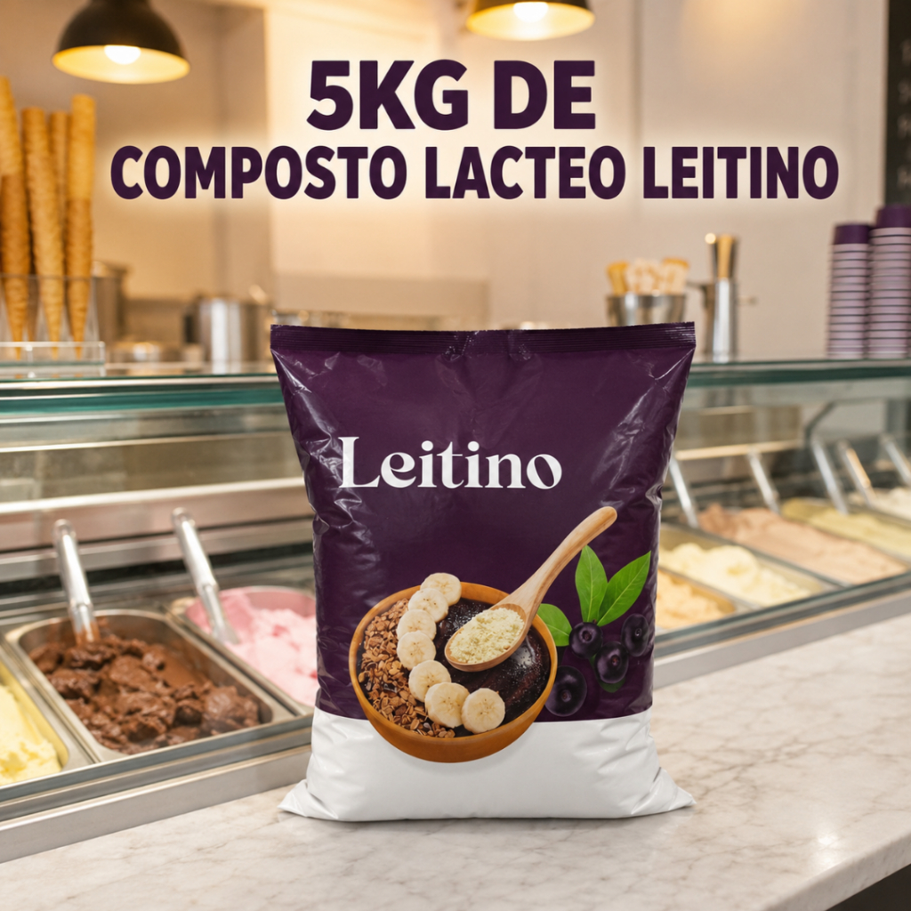 KIT LEITE EM PÓ COMPOSTO LACTEO 1KG - LEITINO - IDEAL PRA AÇAITERIA E CONFEITARIA