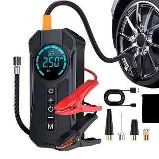 Compressor de Ar Portátil 7 em 1 com Power Bank 8000mAh Bomba Inflador 12V Calibrador Digital para Carro Moto Bike VITOR
