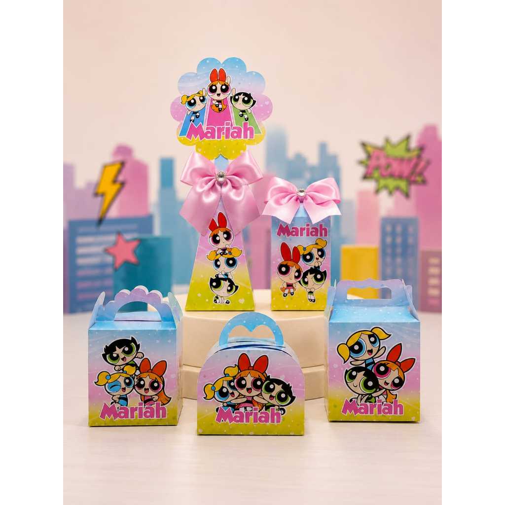 Kit Festa MENINAS SUPER PODEROSAS  - Caixas Personalizadas Infantil Menina Lembrancinha - Decoração - PEGUEeMONTE