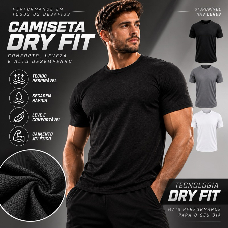 Camiseta Masculina Dryfit Academia Treino Esporte Camiseta Lisa Respirável Modelo Colmeia