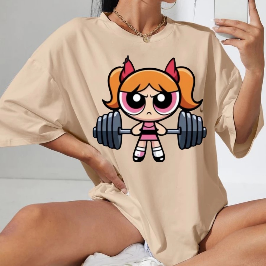 Camiseta Feminina Oversized de Algodão Estampada para Academia e Looks Casuais