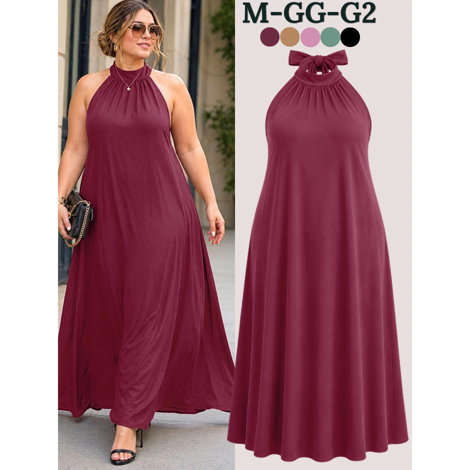 VESTIDO ELEGANTE PLUS SIZE GOLA ALTA SOLTINHO VESTIDOS FEMININO GRAVIDA FESTA CASAMENTO MADRINHAS FORMATURA CONFORTÁVEL