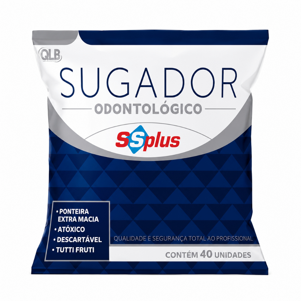 Sugador Descartavel Colorido com 40 UN